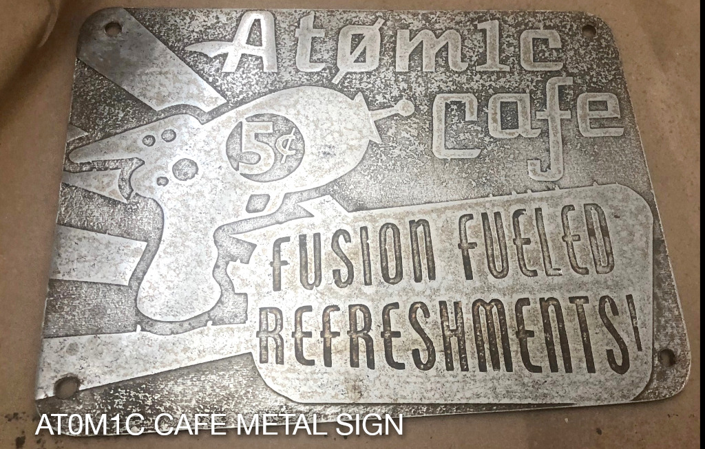 Atomic Cafe metal sign gift